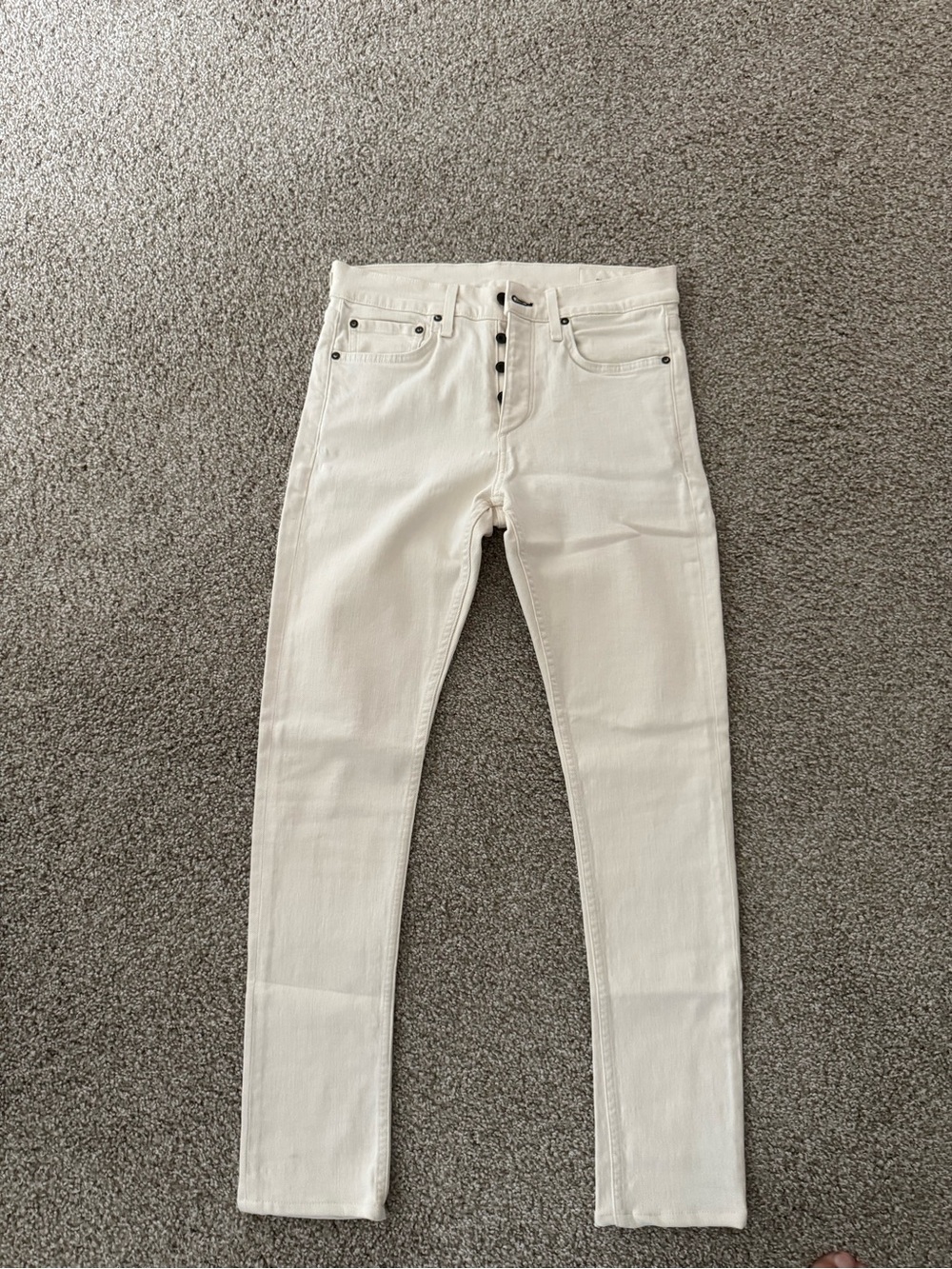 rag & bone Ivory Skinny Jeans with Button-Fly NWOT never worn 30W 32L